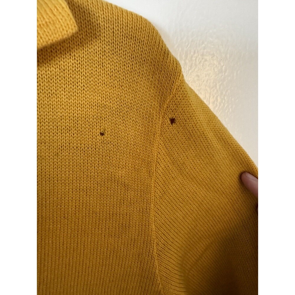 Vintage 1968 Grewe 100% Wool Yellow Red High School Varsity Sweater Avantes Reed - Picture 6 of 13